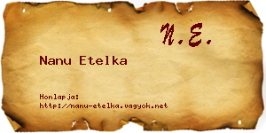 Nanu Etelka névjegykártya